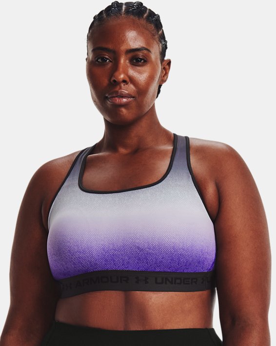 Women's Armour® Mid Crossback Sports Bra, Purple, pdpMainDesktop image number 4